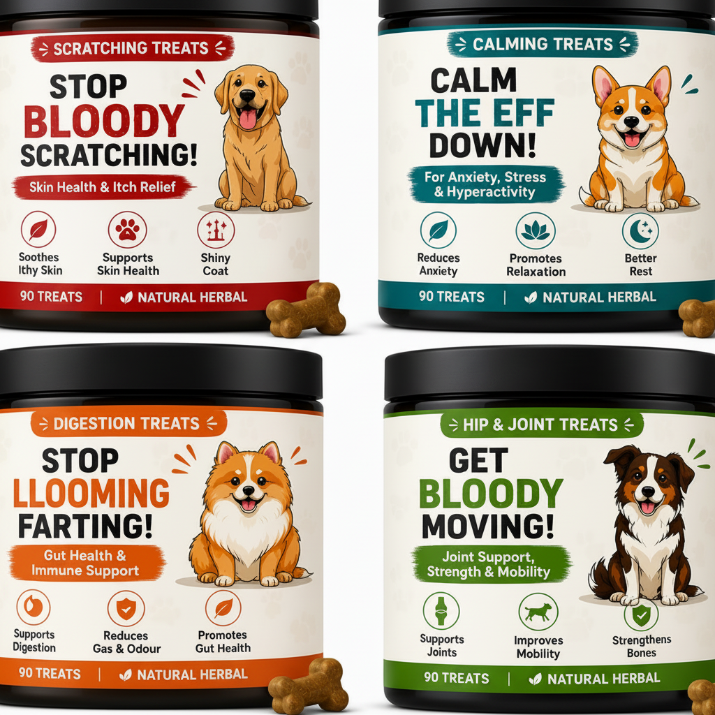 Natural Herbal Dog Treat Tubs